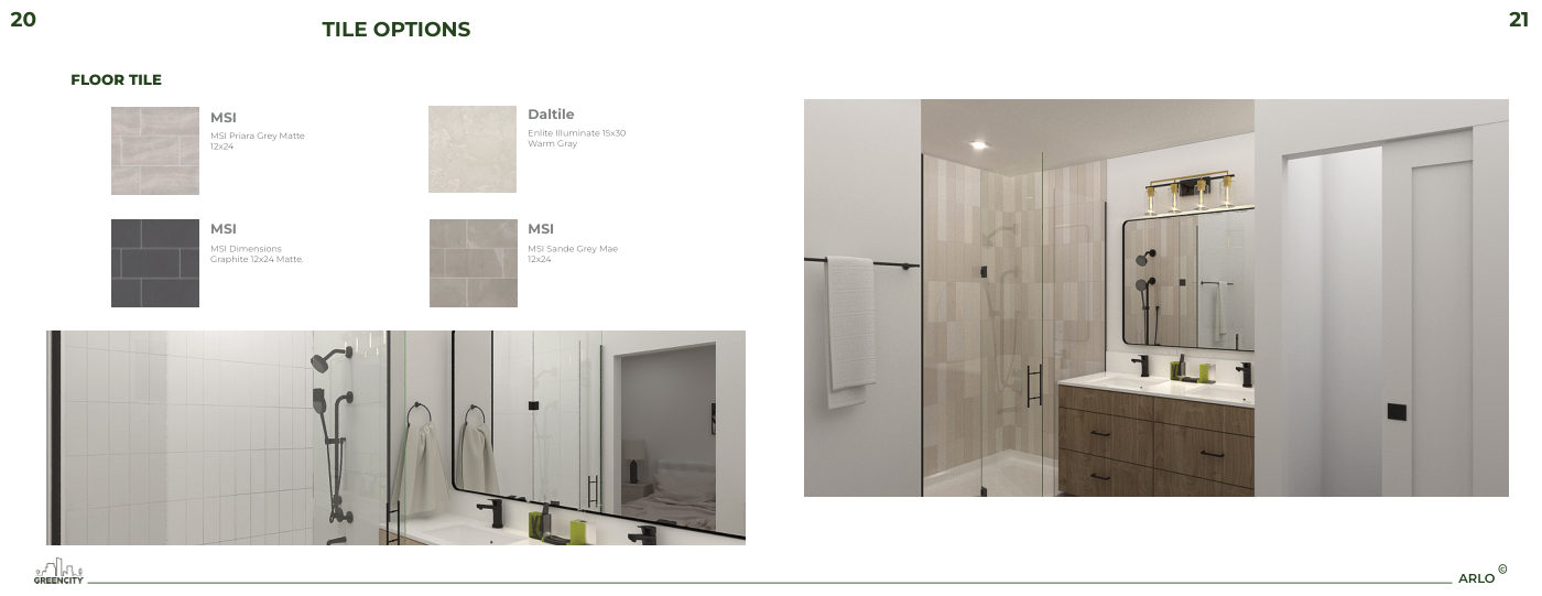 Baths options from the Tailor What Matters to You brochure, page 11