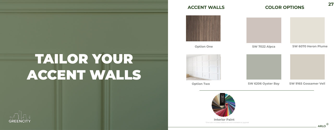 Paint & millwork options from the Tailor What Matters to You brochure, page 14